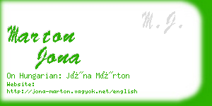 marton jona business card